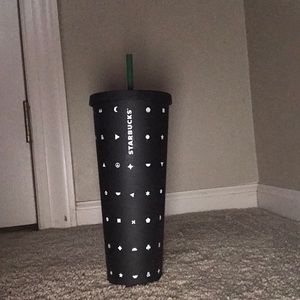 Rare black emoji starbucks cup
